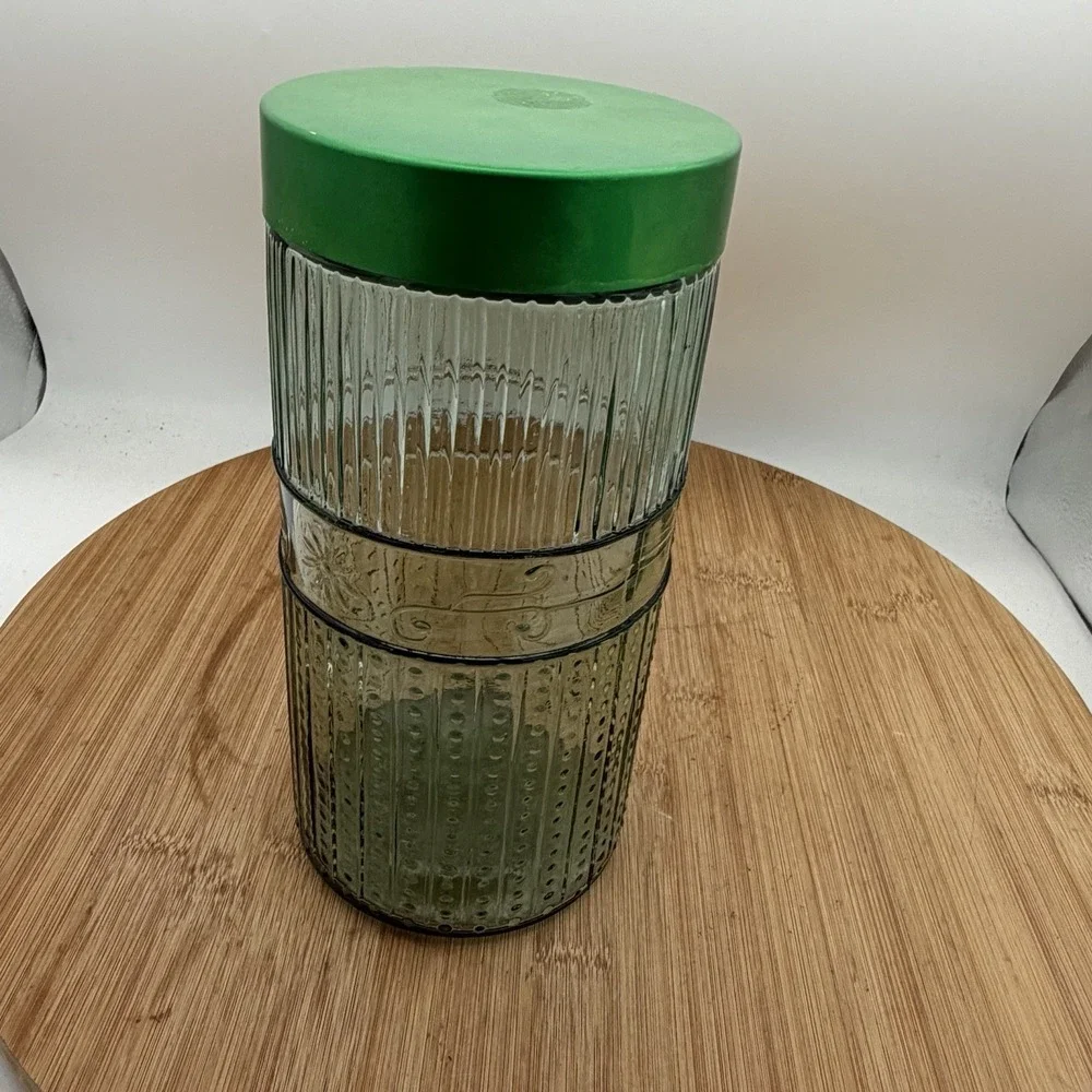 Ribbed Hoosier Style‎ Cabinet Jar Cannister 9 1/8